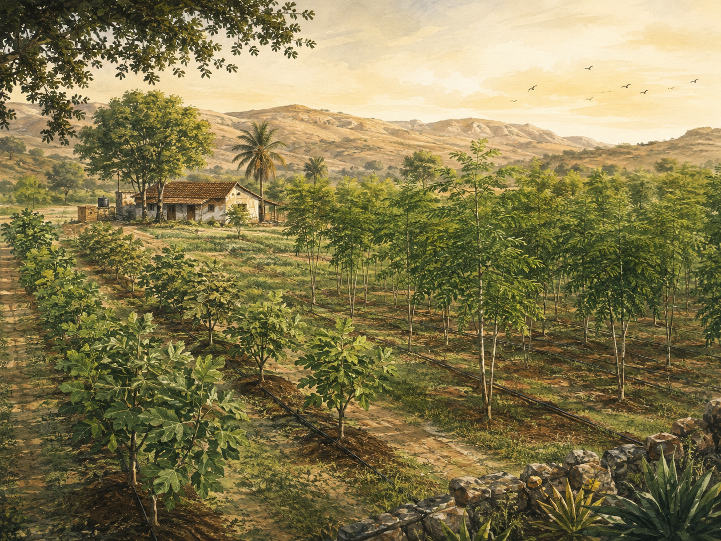 Illustration of Moksha Farms in Aravallipadu